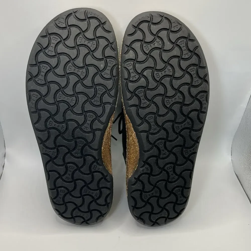 Birkenstock Gary Leather Shoes EU 41 Mens 8-8.5 Women 10-10.5 Vintage Wood Black